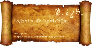Mojzsis Ézsaiás névjegykártya